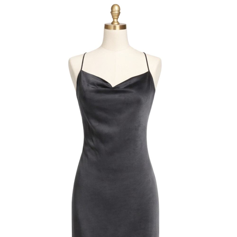 Elliatt Aisle Satin Slip Maxi Dress XL Black NWT - Picture 5 of 9